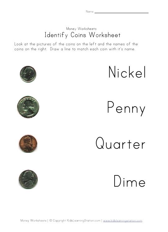 Kindergarten Money Worksheets