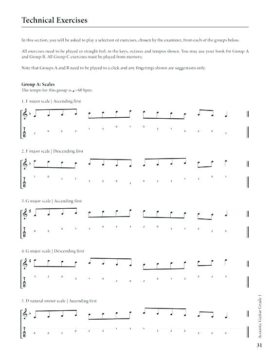 Acoustic Guitar Grade 1 Sample 3 Music Theory Worksheets Free Pdf