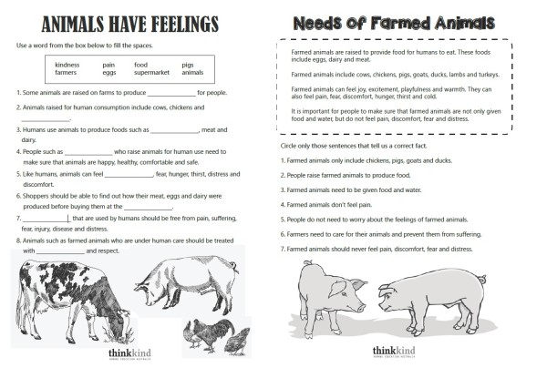 Meeting Needs Of Farm Animals, Student Worksheet