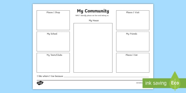 My Community Worksheet   Worksheet