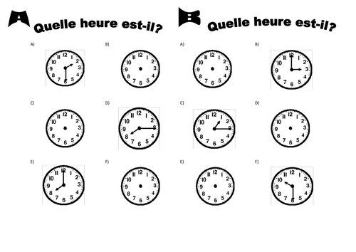 Cool Telling The Time In French L Heure En Fran Ais By Anyholland