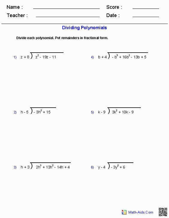 Solving Polynomial Equations Worksheet Answers â Solving