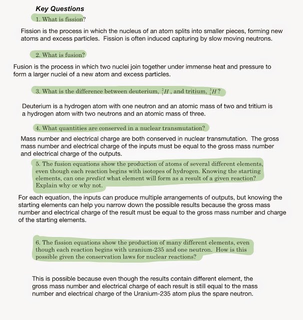 Tom Schoderbek Chemistry  Nuclear Fission And Fusion Worksheet