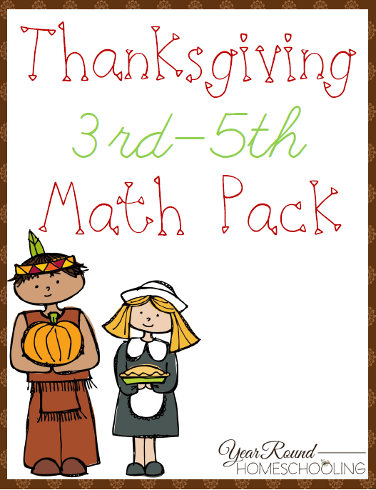 Free Thanksgiving Math Pack (3rd