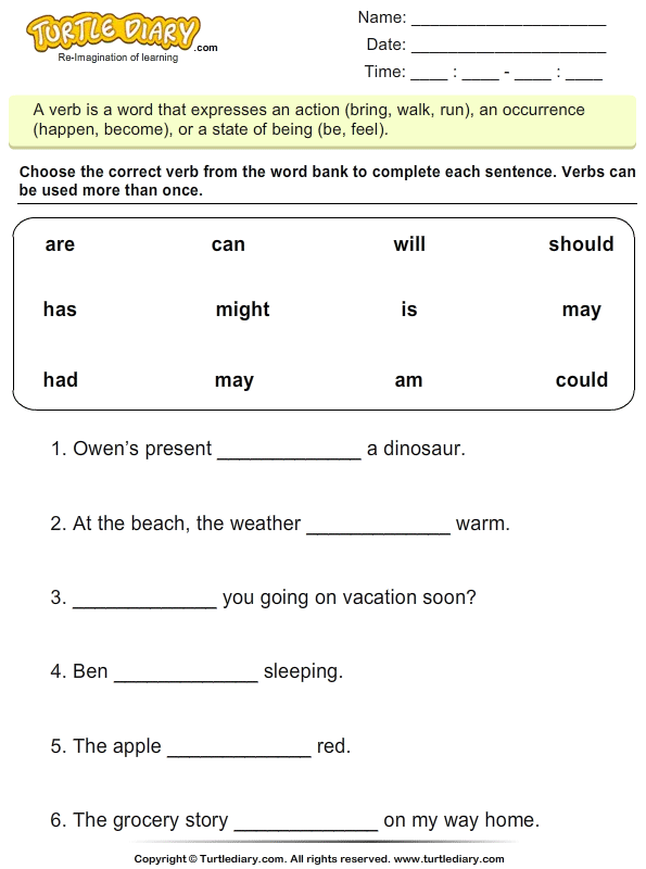 Choose The Correct Verb Is Am Are Worksheet