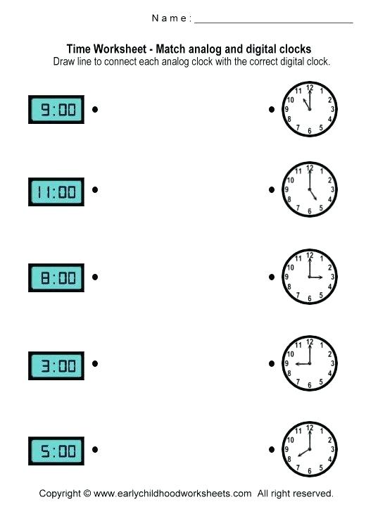 Clock Worksheets Kindergarten Free Download Them And Try To Solve