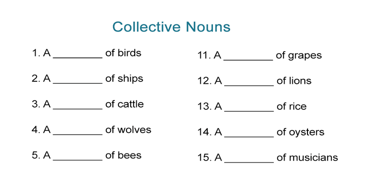 Collective Nouns Worksheet  Fill In The Blanks