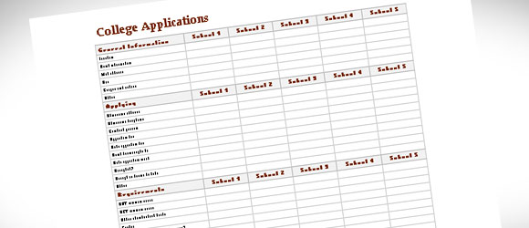 College Comparison Template For Excel