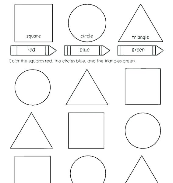 Coloring Shapes Worksheets Pages For Preschoolers Colors And Color