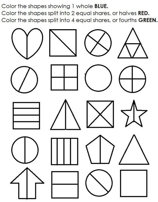 A1 Wk 7 8 Halves And Quarters Shapes Numbers
