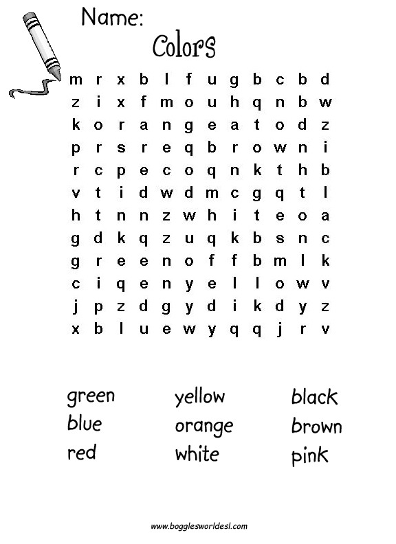 Esl Wordsearches