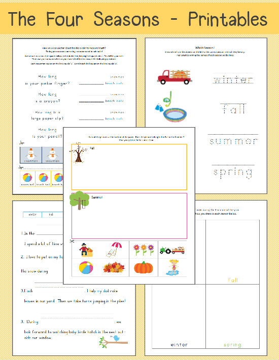 Four Seasons Printable Worksheets