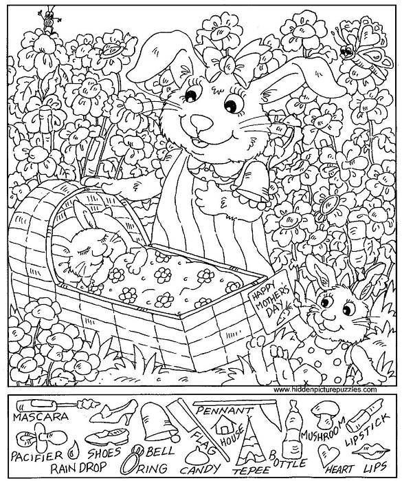 Hidden Pictures Coloring Sheets