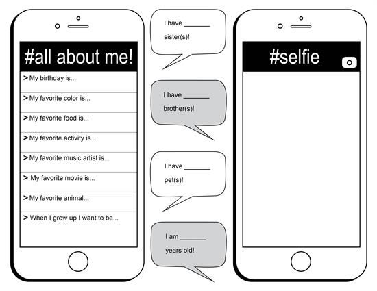 All About Me  Social Media Themed Free Printable Worksheet