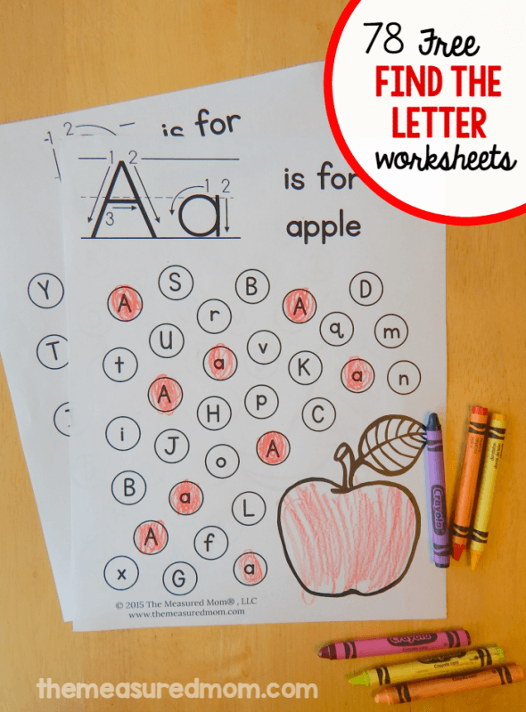 Free  Find The Letter  Alphabet Worksheets!