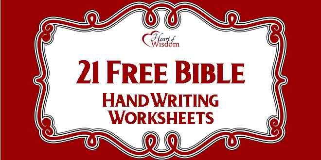 Free Bible Handwriting Worksheets â Heart Of Wisdom
