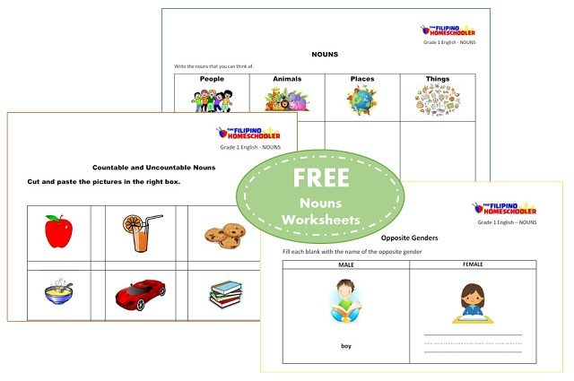 Free Nouns Worksheets For First Grade â The Filipino Homeschooler