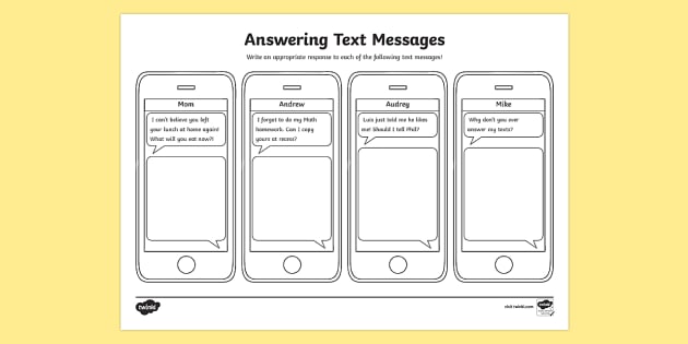 I Messages Worksheet