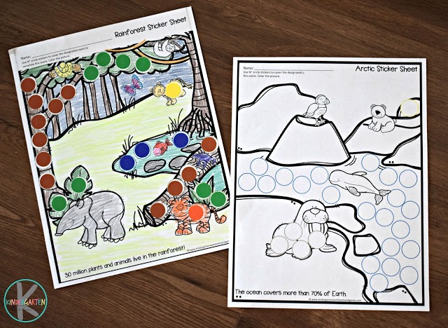 Free Animal Habitats Sticker Worksheets â Kindergarten Worksheets
