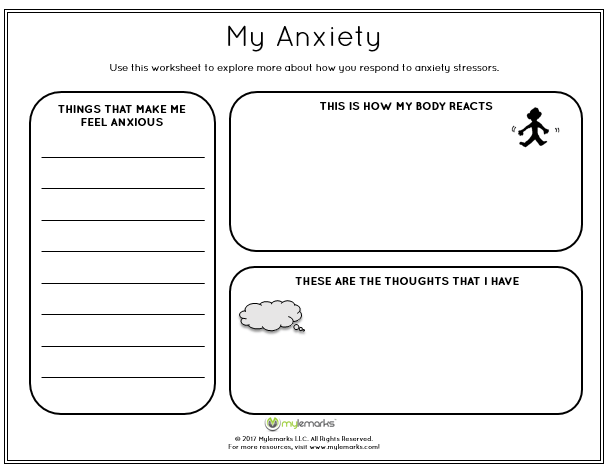 Anxiety Worksheets For Kids