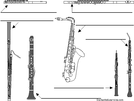Label Woodwind Instruments In English Printout