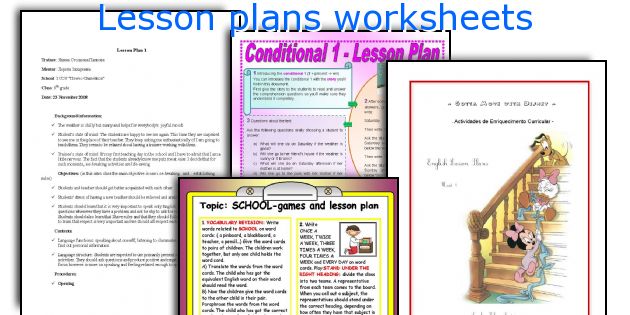 Lesson Plans Worksheets