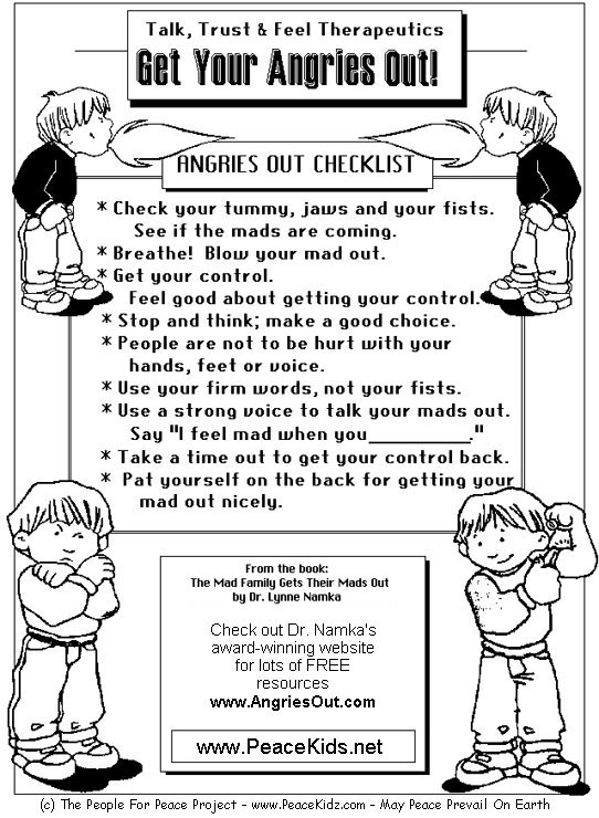 Managing Anger Teenagers Worksheets For Children,kids