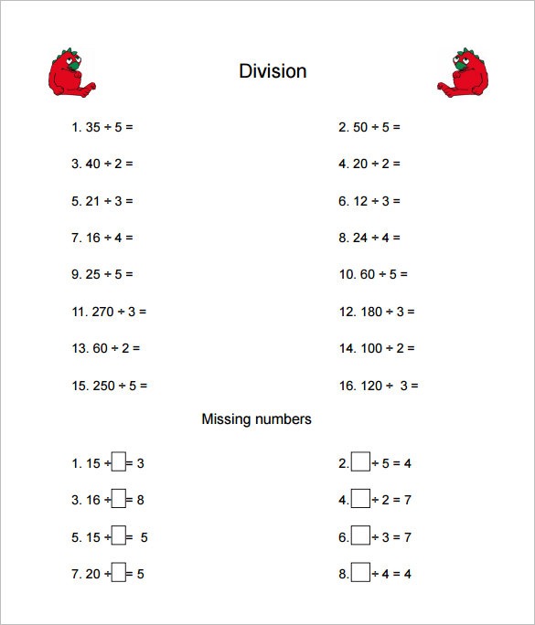 9+ Multiplication And Division Worksheet Templates & Samples