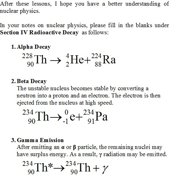 Nuclear Chemistry Worksheet Answer Key