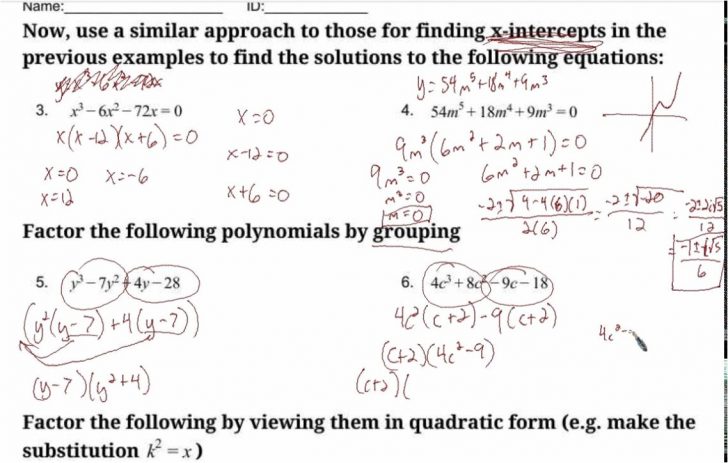 Solving Polynomial Equations Worksheet Answers â Solving