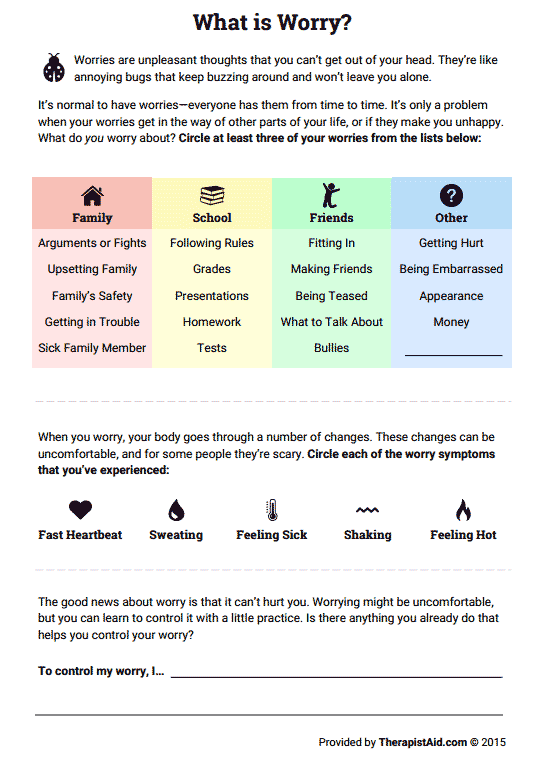What Is Worry  (worksheet)