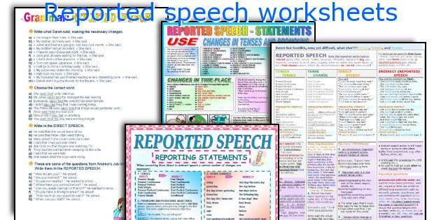 Reported Speech Worksheets