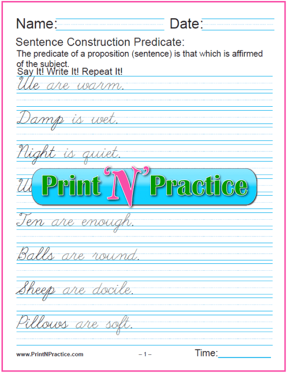 Predicate Nominative Worksheets  Practice Printables