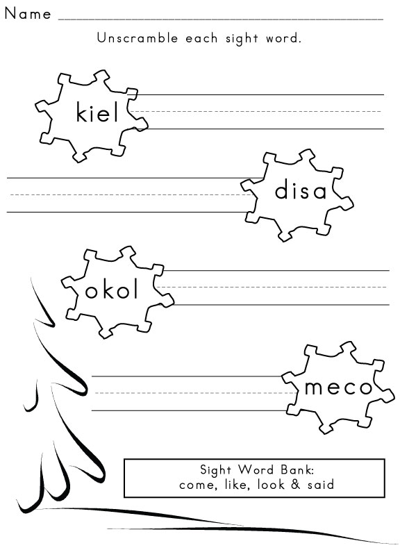 Free Sight Word Worksheets And Printables