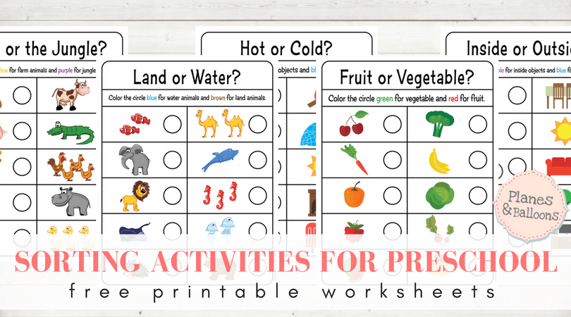Sorting Worksheets For Preschool To Teach Concepts Beyond Color Or