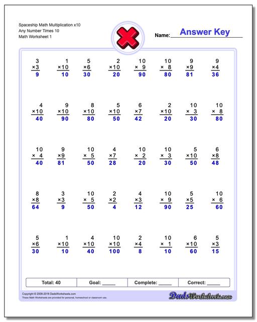 844 Free Multiplication Worksheets For Third, Fourth And Fifth Grade