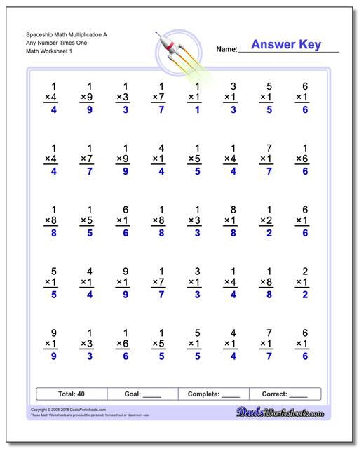 844 Free Multiplication Worksheets For Third, Fourth And Fifth Grade