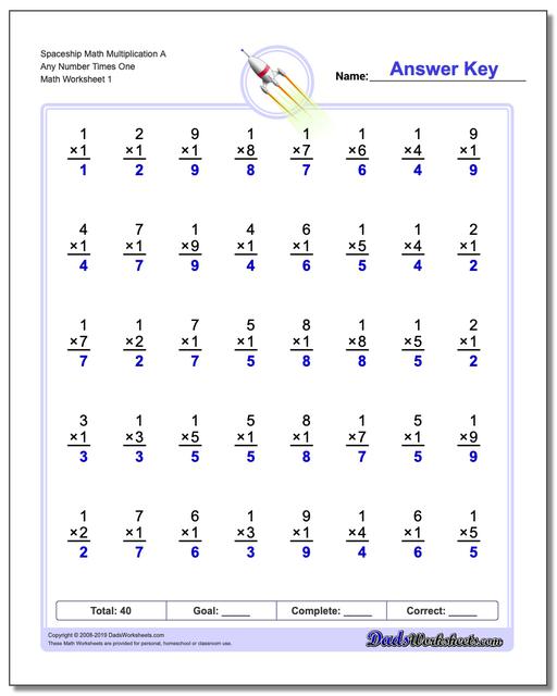 844 Free Multiplication Worksheets For Third, Fourth And Fifth Grade