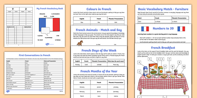 Learn French Worksheet   Worksheet Starter Pack