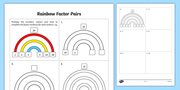 Rainbow Factor Pairs