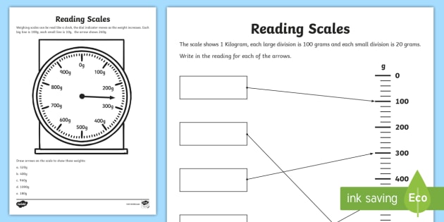 Reading Scales Worksheets