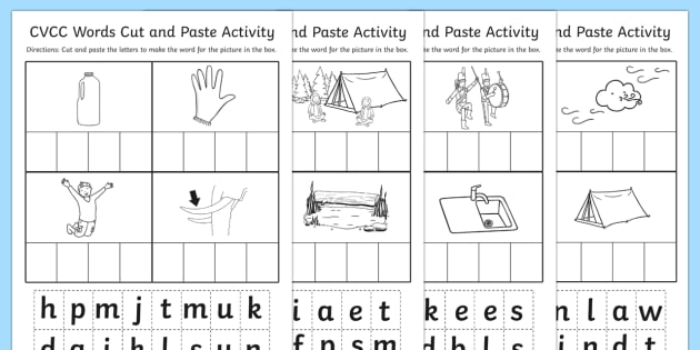 Cvcc Cut And Paste Worksheet