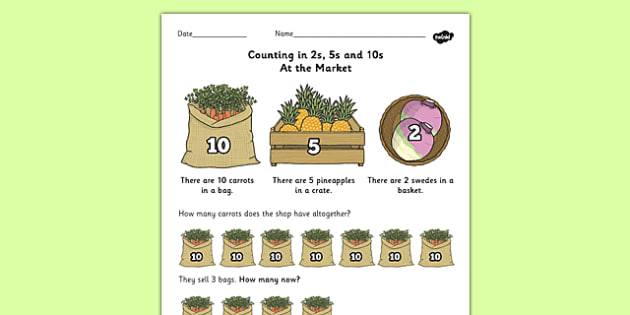 Counting In 2s 5s And 10s Multiplication Worksheet