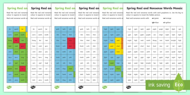 Spring Phase 3 Phonics Mosaic Worksheet   Worksheet
