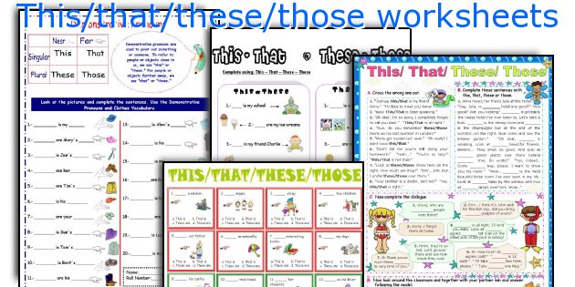 This That These Those Worksheets