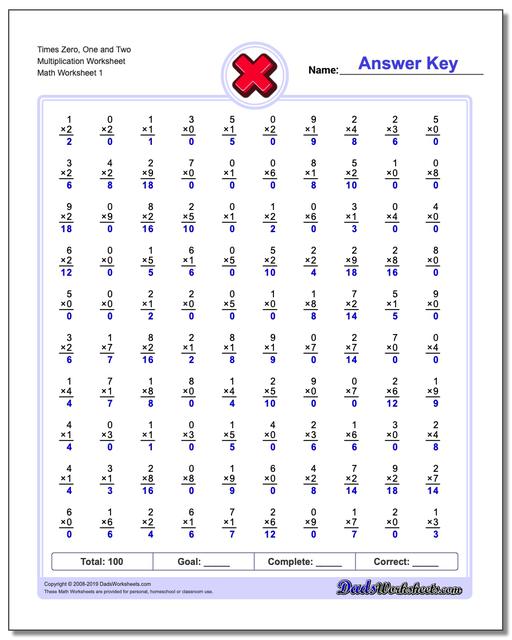 844 Free Multiplication Worksheets For Third, Fourth And Fifth Grade