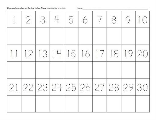 Trace And Write Numbers 1 20