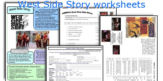 West Side Story Worksheets