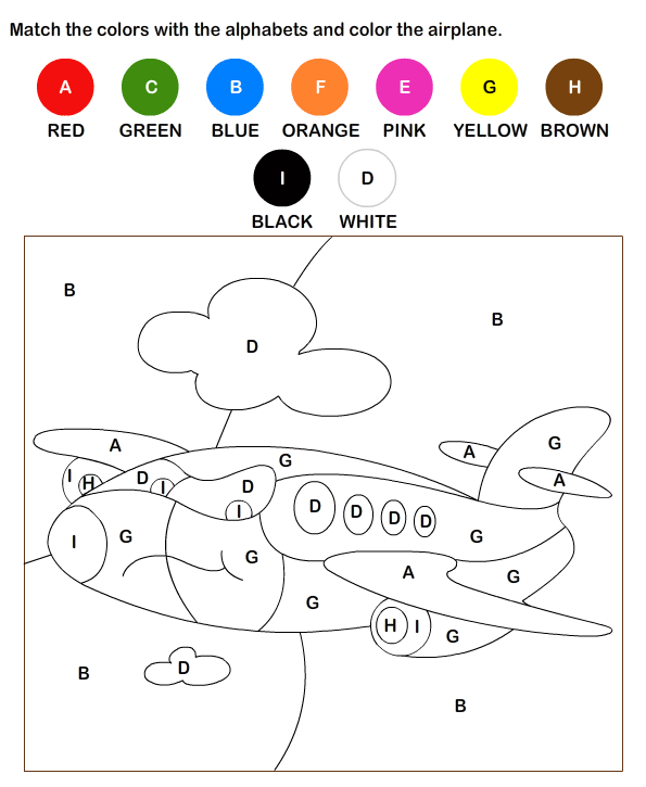 Color By Letter Worksheets For Kids