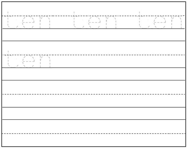 Worksheet On Number Ten
